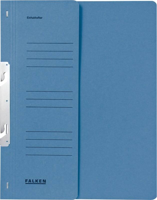 Falken Hakenmappe halber Deckel und kfm. Heftung DIN A4 Blau Karton