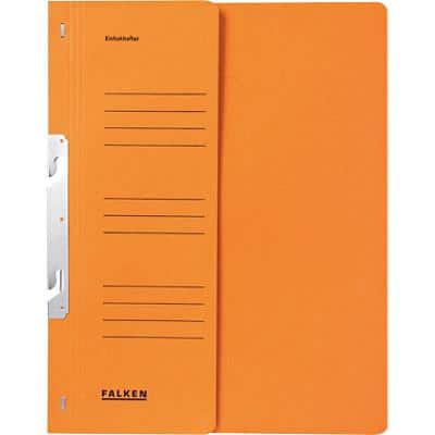 Falken Hakenmappe halber Deckel und Verschlussmittelchansim DIN A4 Orange Karton