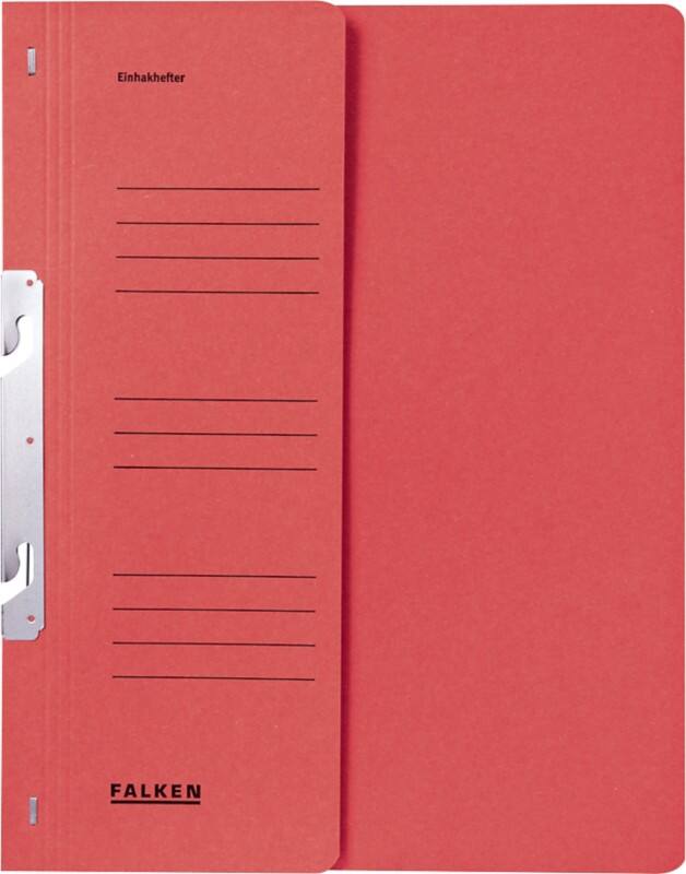 Falken Hakenmappe halber Deckel und Verschlussmittelchansim DIN A4 Rot Karton