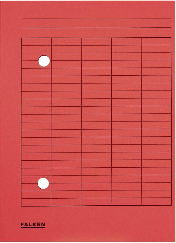 Falken Umlaufmappe mit 2 Löchern und Druck auf Vorderseite A4 Manila Rot 22 x 31,8 cm 100 Stück