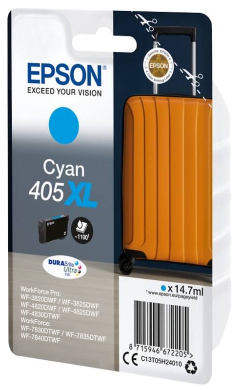 Cartouche jet d’encre Epson 405XL D’origine C13T05H240 Cyan