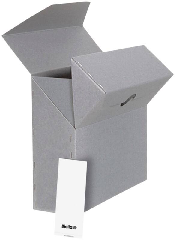 Biella Archiv Box Montiert A4 Grau Pappe 27 x 33 x 10 mm 10 Stück