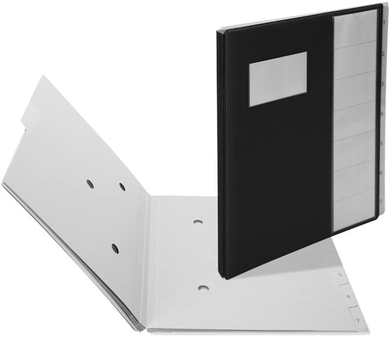 Trieur Biella Pronto A4 Carton 7 intercalaires Noir 27,5 x 32,5 x 3 cm