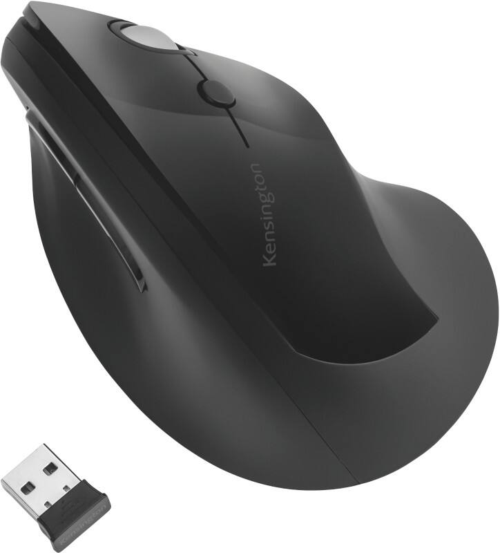 Souris ergonomique Kensington Pro Fit K75501EU Verticale Sans fil Optique Pour droitier Nanorécepteur USB-A Noir