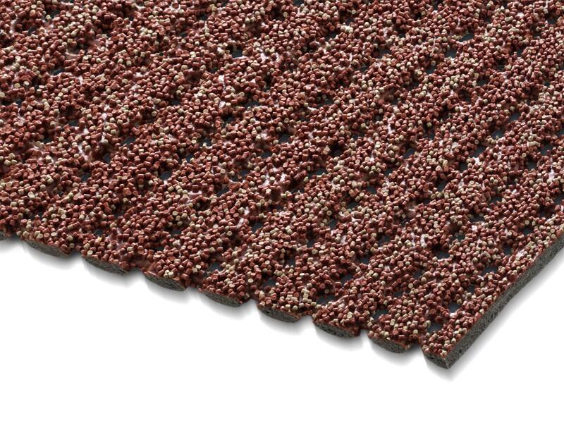 Tapis de sécurité etm Brun, rouge PES (Polyethersulfone), PVC (Polychlorure de vinyle)