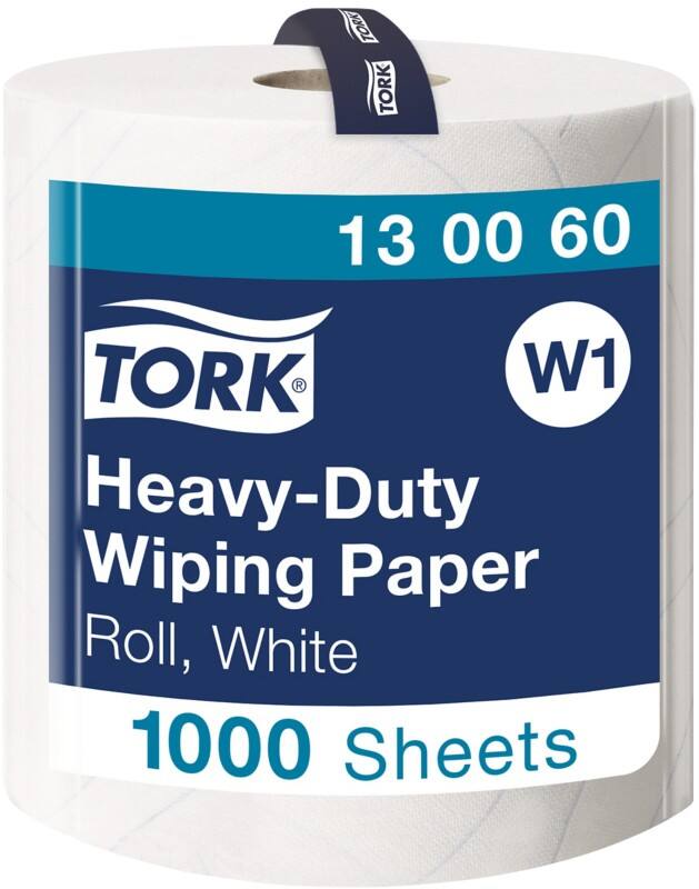 Tork Extra Starke Mehrzweck Papierwischtücher Weiss W1, Rolle, 1 × 1.000 Blatt, 130060