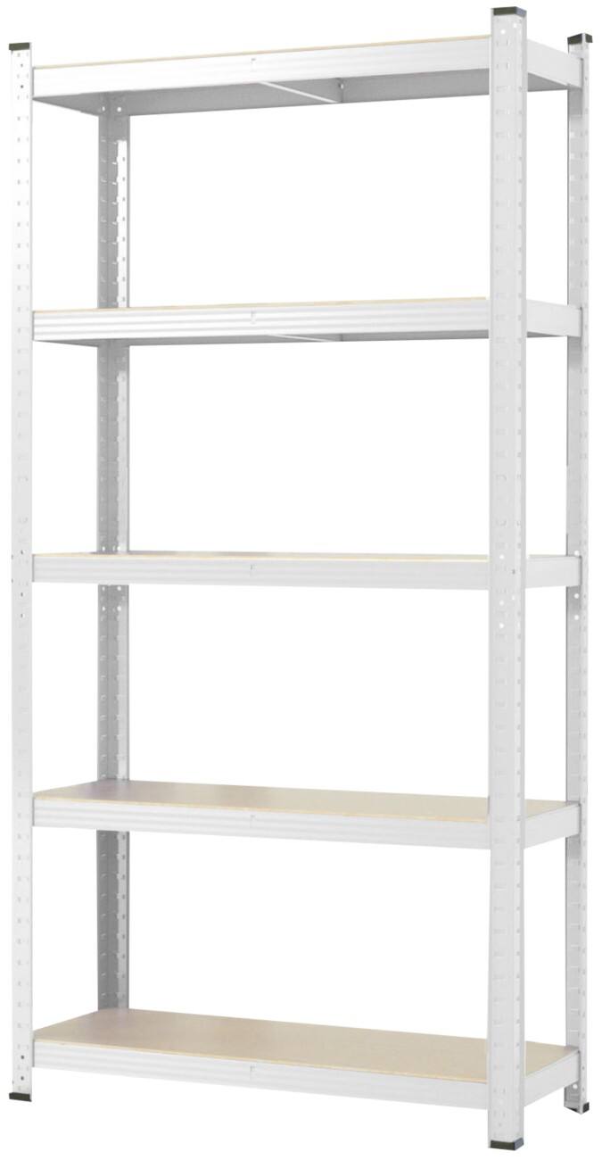 Karat Schwerlastregal Grizzly Weiss 5 Fächer 1.800 x 900 x 450 mm
