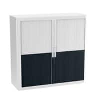 Armoire basse à rideaux Paperflow Bicolore Noir, blanc 1100 x 415 x 1040 mm