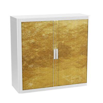 Armoire basse à rideaux Paperflow Doré Doré, Blanc 1100 x 415 x 1040 mm
