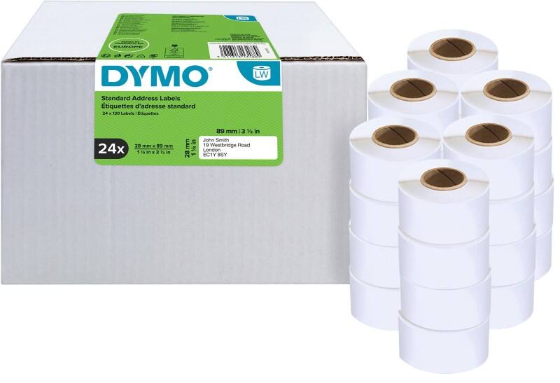 Dymo LW S0722360 / 99010 Authentic Adressetiketten Selbstklebend Weiss 28 x 89 mm 24 Rollen à 130 Etiketten