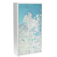 Armoire à rideau Paperflow Continent Bleu, blanc 1100 x 415 x 2040 mm