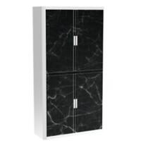 Armoire basse à rideaux Paperflow Marbre noir Noir, blanc 1100 x 415 x 2040 mm