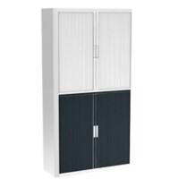 Armoire à rideau Paperflow Bicolore Noir, blanc 1100 x 415 x 2040 mm