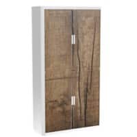 Armoire basse à rideaux Paperflow Tronc d'arbre Brun, blanc 1100 x 415 x 2040 mm