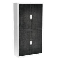 Armoire basse à rideau Paperflow Sombre Noir, blanc 1100 x 415 x 2040 mm