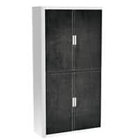 Armoire basse à rideau Paperflow Sombre Noir, blanc 1100 x 415 x 2040 mm