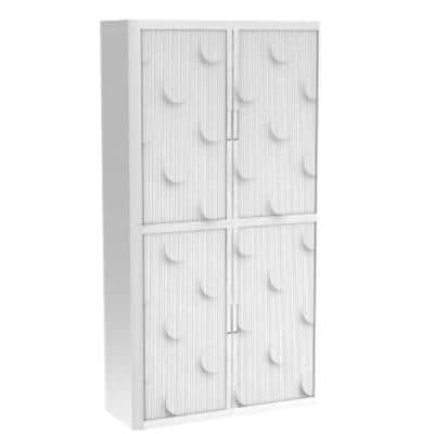 Armoire basse à rideau Paperflow Brique blanche Blanc 1100 x 415 x 2040 mm