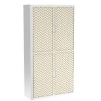 Armoire basse à rideaux Paperflow Vagues dorées Doré, Blanc 1100 x 415 x 2040 mm