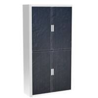 Armoire basse à rideau Paperflow Revêtu Noir, blanc 1100 x 415 x 2040 mm