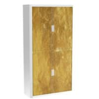 Armoire basse à rideaux Paperflow Doré Doré, Blanc 1100 x 415 x 2040 mm