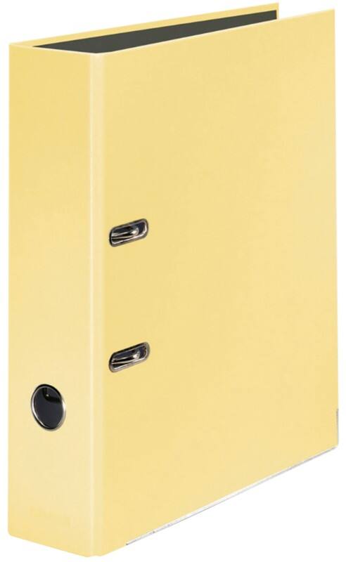 Classeur à levier Falken Large Pastel Color A4 80 mm Vanille 2 Anneaux Carton Brillant