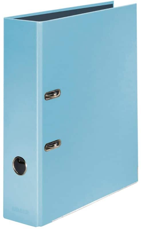 Classeur à levier Falken Large Pastel Color A4 80 mm Bleu ciel 2 Anneaux Carton Brillant