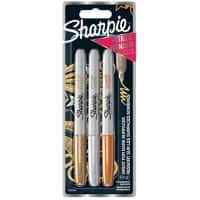 Sharpie Metallic Permanentmarker Fein Rundspitze 1 mm Farbig assortiert 3 Stück