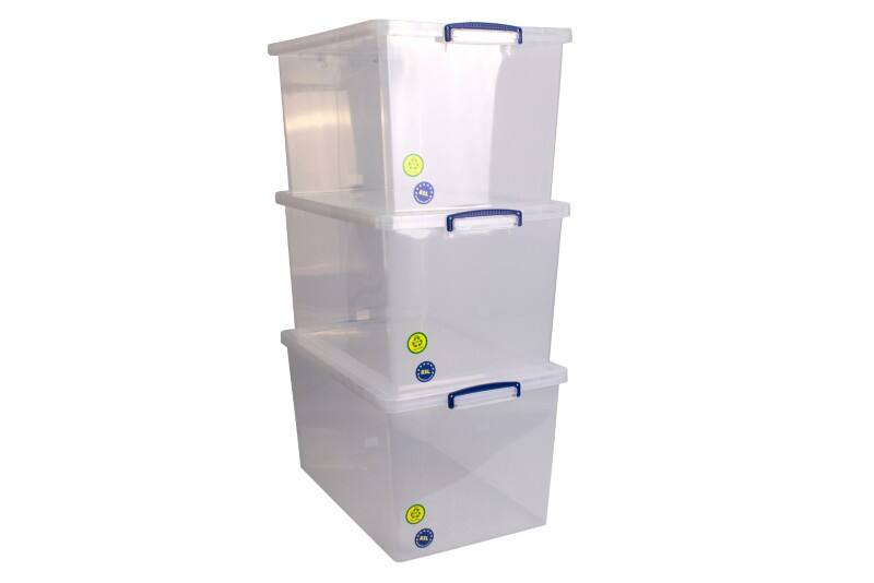 Really Useful Box Kunststoff Archivbox 83 L Transparent 44 x 68,5 x 36,8 cm 3 Stück