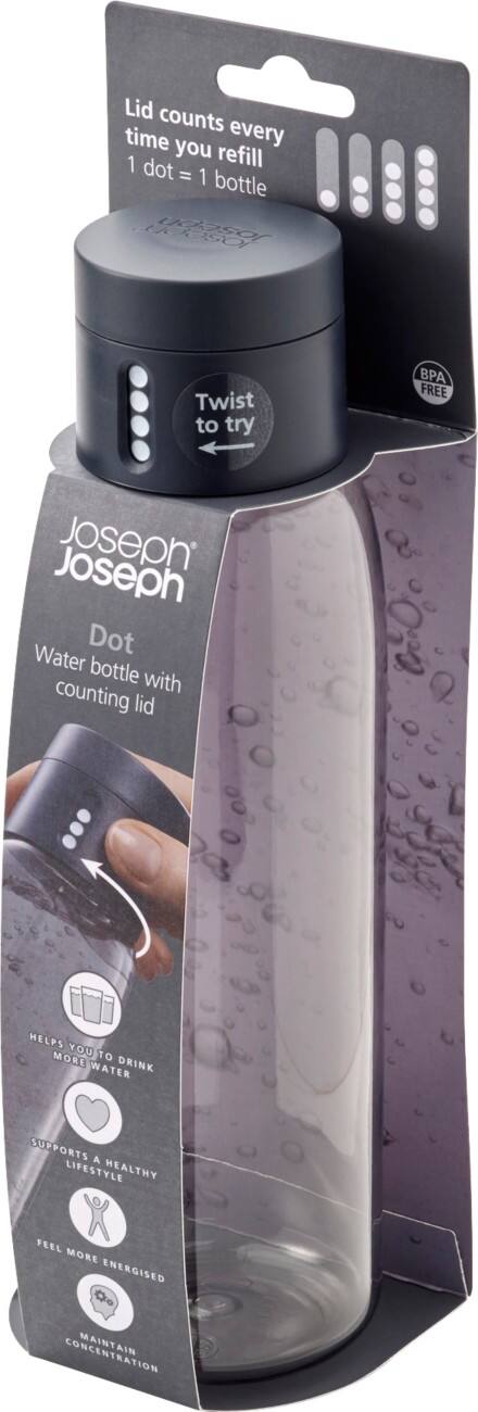 Joseph Joseph Wasserflasche 600 ml Grau