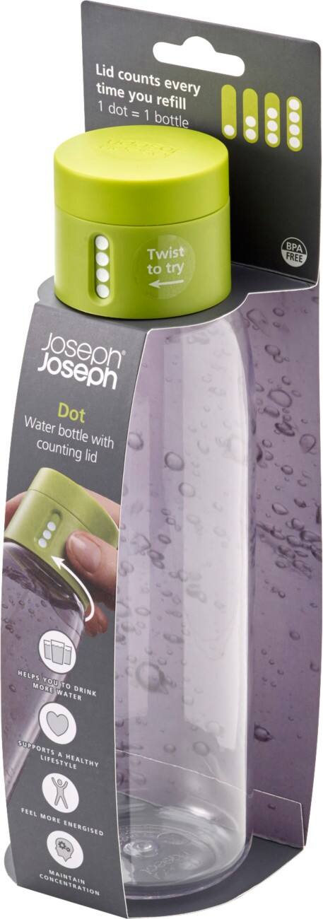 Joseph Joseph Wasserflasche 600 ml Grün