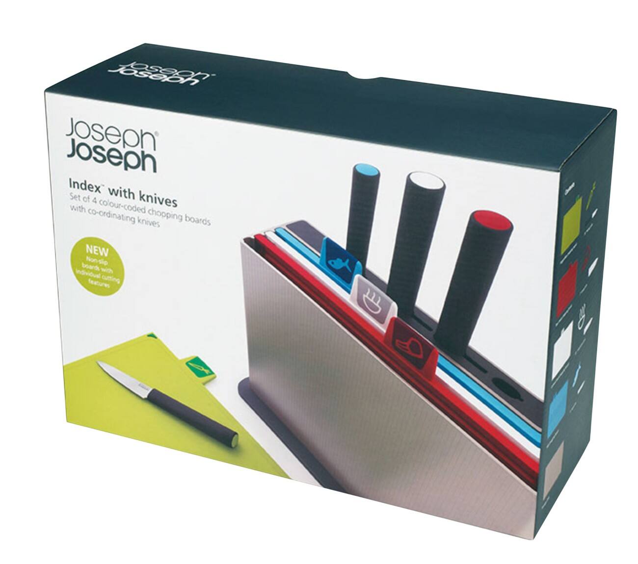 Joseph Index Schneidebretter mit Messern Färbig sortiert 4 Stück