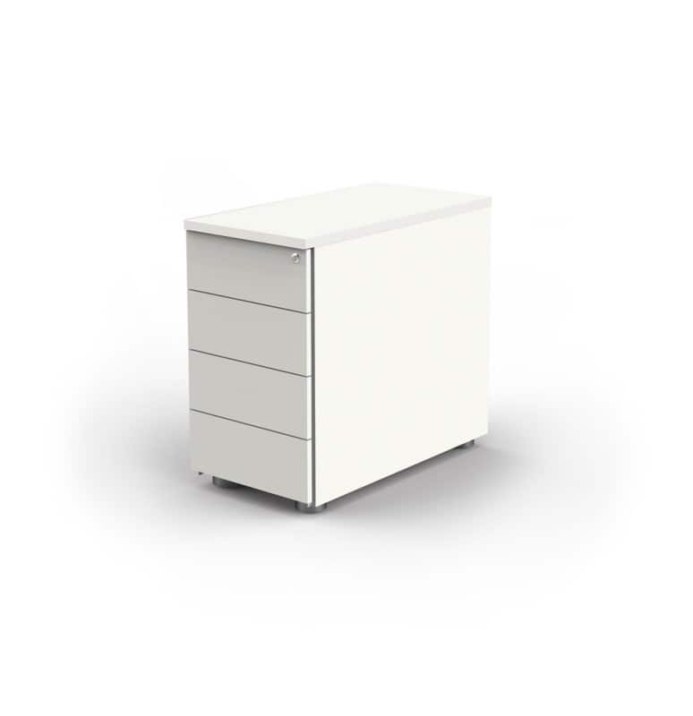 Kerkmann Holz Anstellcontainer Weiß 430 x 800 x 760 mm