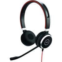 Jabra Headset Evolve 40 mit Kopfbügel 3,5 mm Anschluss Geräuschunterdrückung mit Mikrofon Schwarz