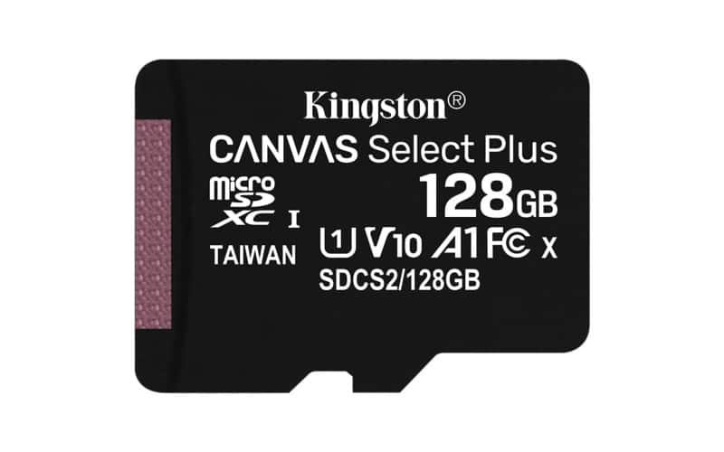 Carte MicroSDXC Kingston Canvas Select Plus 128 Go Classe 10