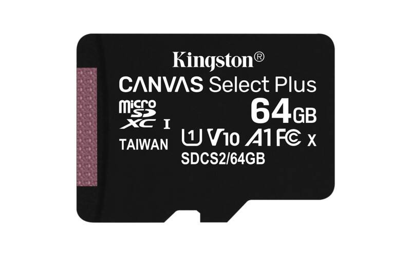 Carte MicroSDXC Kingston Canvas Select Plus 64 Go Classe 10