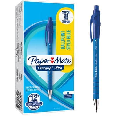 Paper Mate Kugelschreiber FlexGrip Ultra 1 mm Blau 12 Stück