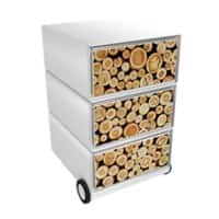 Socle mobile Paperflow Logs 3 390 x 436 x 642 mm Brun, blanc