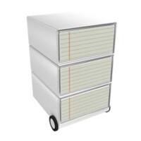 PAPERFLOW Rollcontainer easyBox 3 horizontale Schubladen 642x390x436mm PERSO NOTEBOOK