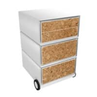 PAPERFLOW Rollcontainer easyBox 4 horizontale Schubladen 642x390x436mm PERSO KORK