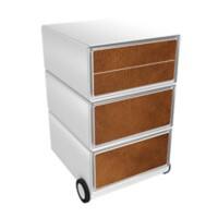 PAPERFLOW Rollcontainer easyBox 4 horizontale Schubladen 642x390x436mm PERSO LEDER