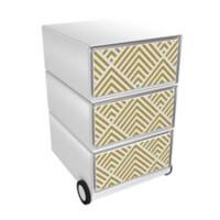 PAPERFLOW Rollcontainer easyBox 3 horizontale Schubladen 642x390x436mm PERSO ART DECO - AUFGEHENDE SONNE