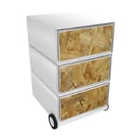 Socle mobile Paperflow Copeaux de bois 3 390 x 436 x 642 mm Brun, blanc