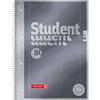 BRUNNEN Student Premium Notebook DIN A4 Spiralbindung Kariert Pappkarton Anthrazit-Metallic Perforiert 160 Seiten 80 Blatt