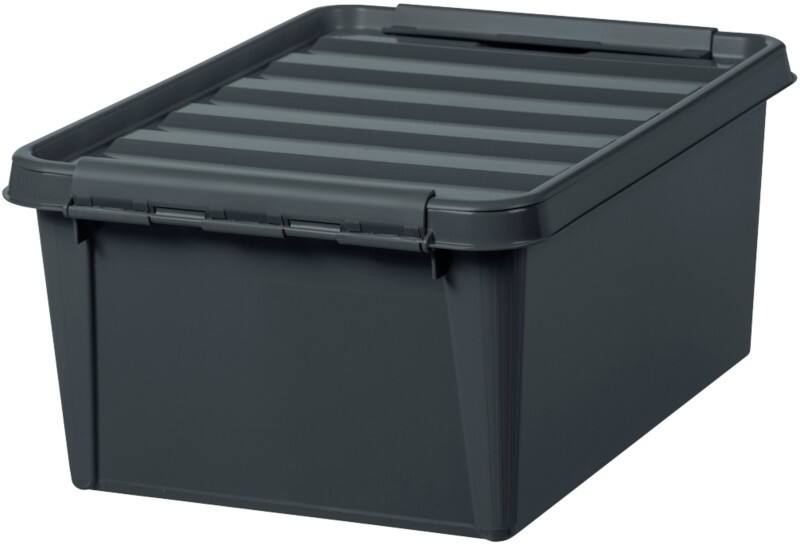 SmartStore Recycled Kunststoff Aufbewahrungsbox 14 L Mit Deckel Grau 30 x 40 x 18 cm