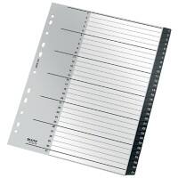 Intercalaires Leitz Recycle 1218 A4 Maxi Neutre en CO2 Noir 31 onglets 11 trous Plastique 90% recyclé 1 à 31