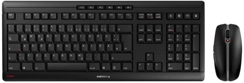 Cherry Tastatur-Maus-Set Stream Desktop QWERTZ Schwarz mit Wireless Nano-USB-Empfänger