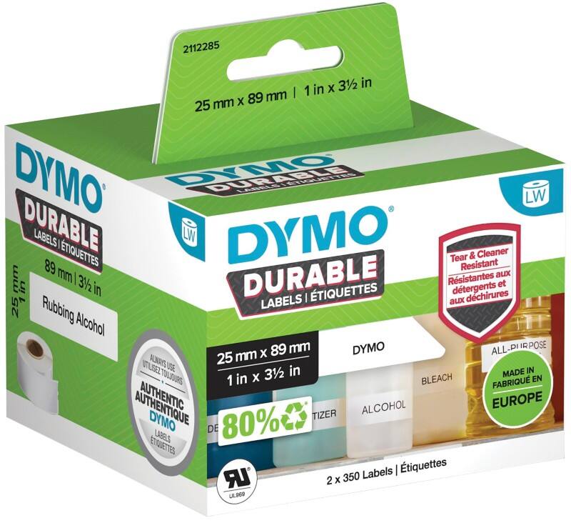 DYMO LW 2112285 Etikettenband Selbsthaftend Schwarz auf Weiss 25 mm (B) x 0,089 m (L)