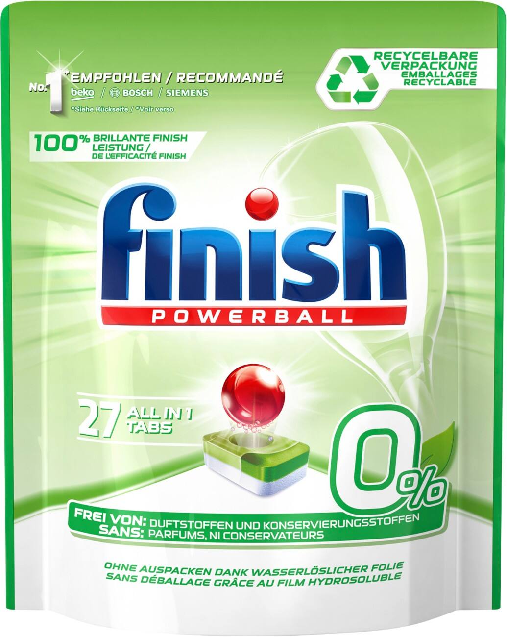 Tablettes pour lave-vaisselle Finish 27 unités