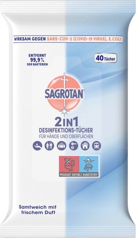Sagrotan Desinfektionsmittel Tücher 2-in-1 40 Stück