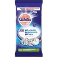 Lingettes nettoyantes toilettes et salles de bain Sagrotan 60 unités